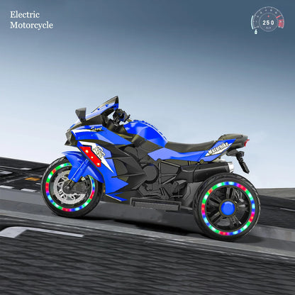 Zogymoz 12V Electric Motorcycles for Kids Dirt Bike Ride on Toy with Music and LED Light for 3-8 Years Old