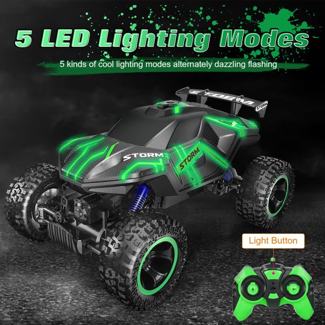 HNH 1:16 High Speed Remote Control Car,off Road RC Monster Vehicle Truck for Child with Spray Function,Plastic