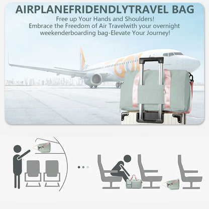 YOMYM Travel Duffle Bag Carry on Weekender Bag with Shoe Compartment Small Gym Bag for Women