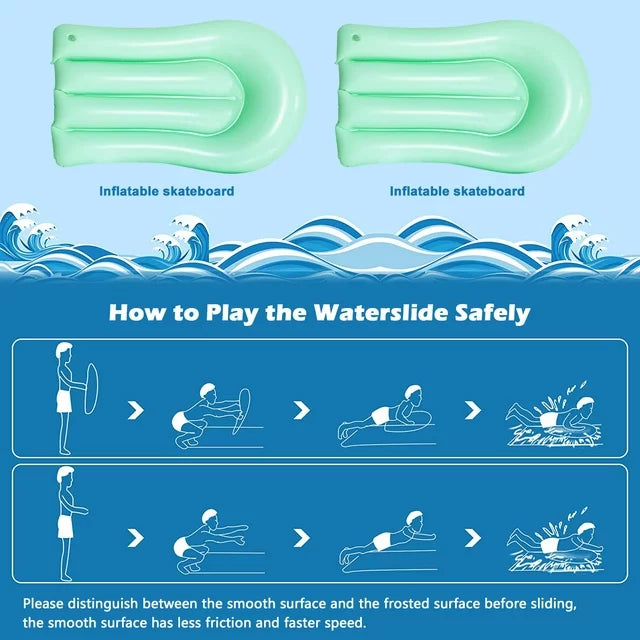 HONGLONG 16FT Double Water Slip Slides Lawn Water Slides Slip Backyard Water Toys with Sprinklers for Outdoor Water Fun Kids Adults