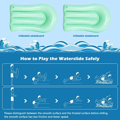 HONGLONG 16FT Double Water Slip Slides Lawn Water Slides Slip Backyard Water Toys with Sprinklers for Outdoor Water Fun Kids Adults