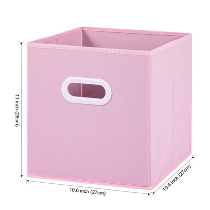 WERSEON Set of 6 Foldable Storage Bins, 11 Inch Fabric Collapsible Storage Cubes with Metal Handles, Cube Baskets for Organizing Clothes, Toys, Books