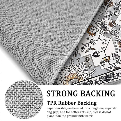 TECHVIDA 2'x6' Hallway Runner Rug Boho,Non Slip Machine Washable Rugs for Hallway Kitchen,Grayish Brown