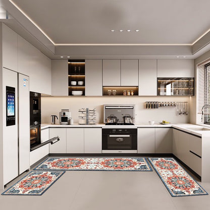 FoxHouse Kitchen Rugs Sets 3 Piece with Runner Non Slip Kitchen Mats for Floor Washable Bohemian Runner Rug,Floor Mat Carpet for Hallway Laundry Room Door