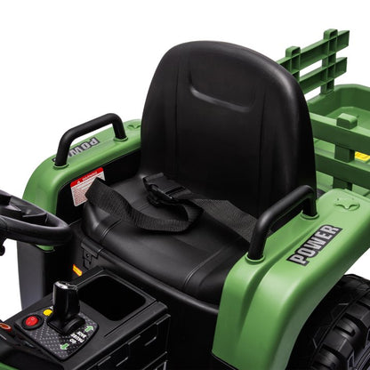 HNH 24V Ride on Toy,Kids Ride On Tractor with Trailer & Remote,Electric Car Toy with Bluetooth