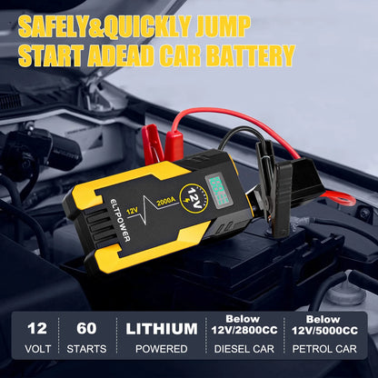 Bangben ET05 2000A Car Portable Jump Starter,Yellow