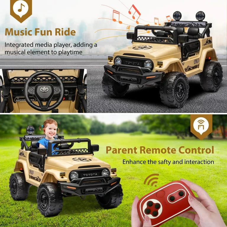 HNH Licensed Toyota FJ 12V Kids Ride On Truck Battery Powered Electric Kids Car Vehicle Toy with Remote Control 3 Speeds