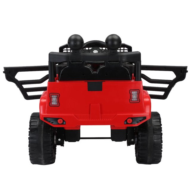 WUBEN 12V Kids Ride on Car Truck Battery Powered Electric Toy Car with Remote, Spring Suspension Red