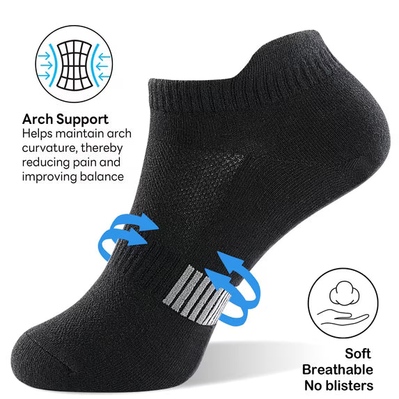 YOMYM 6 Pairs Women’s Athletic Ankle Socks, Breathable Mesh Low‑Cut Running Socks, Moisture‑Wicking Durable Short Sports Socks for Gym Walking Training