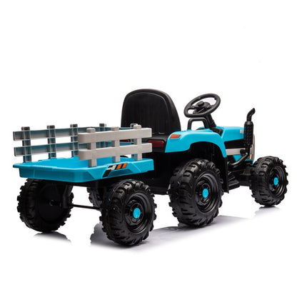 HNH 24V Ride on Toy,Kids Ride On Tractor with Trailer & Remote,Electric Car Toy with Bluetooth