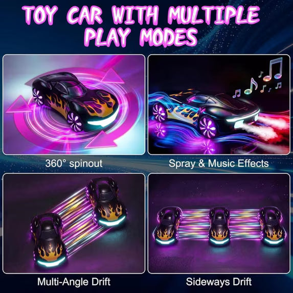 Gesture Sensing RC Cars, 2.4GHz Hobby Drift Cars Toy for Kids, 360° Rotate RC Stunt Car with Light Spray & Sound, Birthday Gifts for Boys Girls 4-12