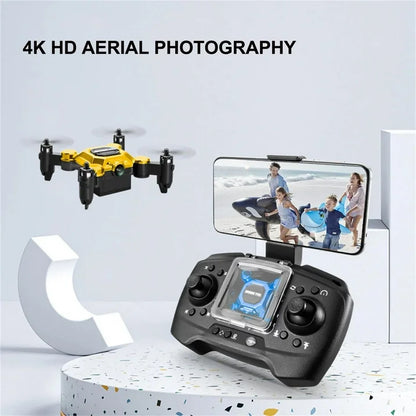HNH Foldable Mini Drone with 4K Camera, RC Drone for Kids and Adults, FPV Drone Quadcopter with 360 Flip,Trajectory Flight-Gold