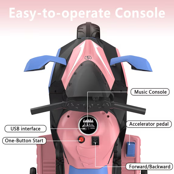 ProToys Motorcycle for Kids 3-5,Battery Ride on Toy,12V Kids Motorcycle with Remote Control