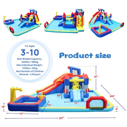 ZOGYMOZ Inflatable Bounce Houses for Kids 3-12 with Blower Slide Climbing Wall and Ball Pit/Large Pool Outdoor/Indoor Bouncy House
