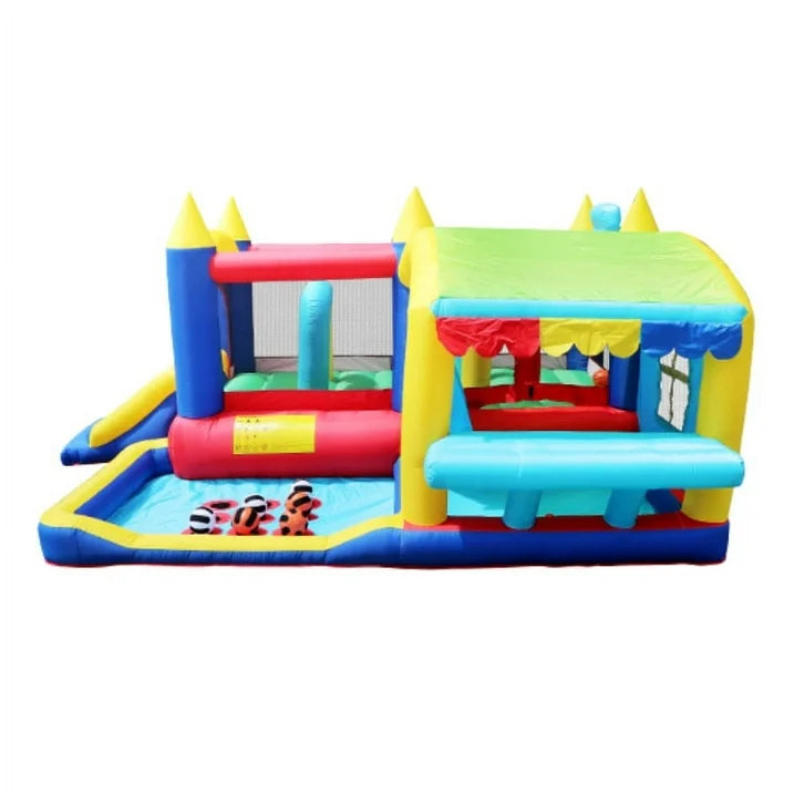 Cheelom 7 in 1 Inflatable Bounce House, Bouncy House with Ball Pit for Kids Indoor Outdoor Party Family Fun, Obstacles, Toddler Jump Bouncy Castle with Ball Pit for Birthday Party Gifts