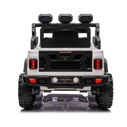 24V Ride on Large PickUp Truck Car for Kids,Ride On 4WD Toys with Remote Control,White,3-8 years old