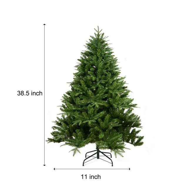 Cheelom 6Ft Artificial PVC Christmas Tree Stand Indoor Outdoor Green with 1600 Tips Unlit Hinged Spruce PVC Xmas Tree for Indoor Outdoor Easy Assembly