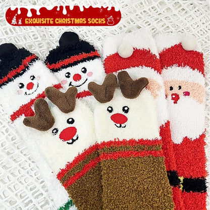 YOMYM Christmas Womens Fuzzy Fluffy Socks Cozy Warm Super Soft