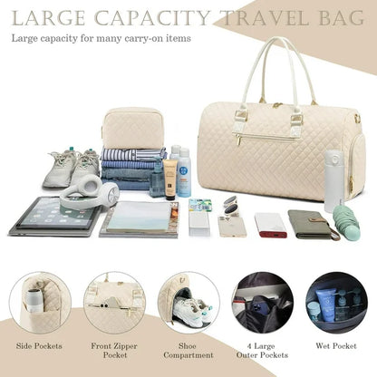 YOMYM Travel Duffle Bag for Women with Toiletry Bag Overnight Bag with Shoe Compartment Mommy Hospital Bags for Labor and Delivery