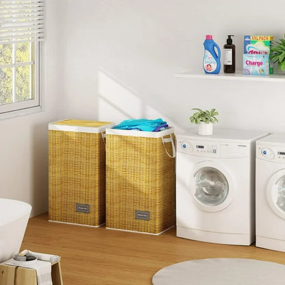 WERSEON Laundry Hamper with Lid, 100L Large Fabric Laundry Basket, Freestanding Waterproof Clothes Hamper Storage Basket for Toys Clothes Organizer