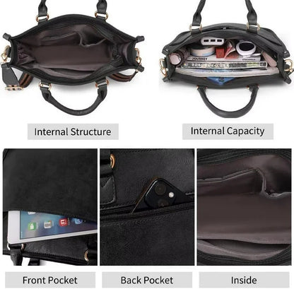 HONGLONG Leather Tote Bag for Women, Vintage Hobo Western Crossbody Shoulder Bag Women Purses Handbags Black