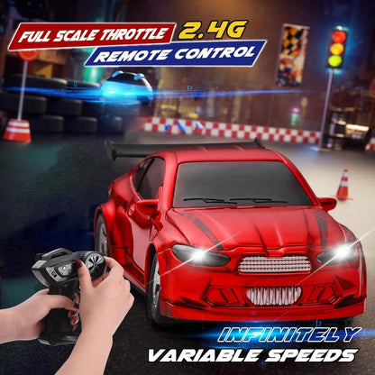 ZOGYMOZ RC Drift Car, Mini 2.4GHz 1:64 Scale 4WD High Speed Remote Control Cars, Racing Gift Toys for Boys, Red
