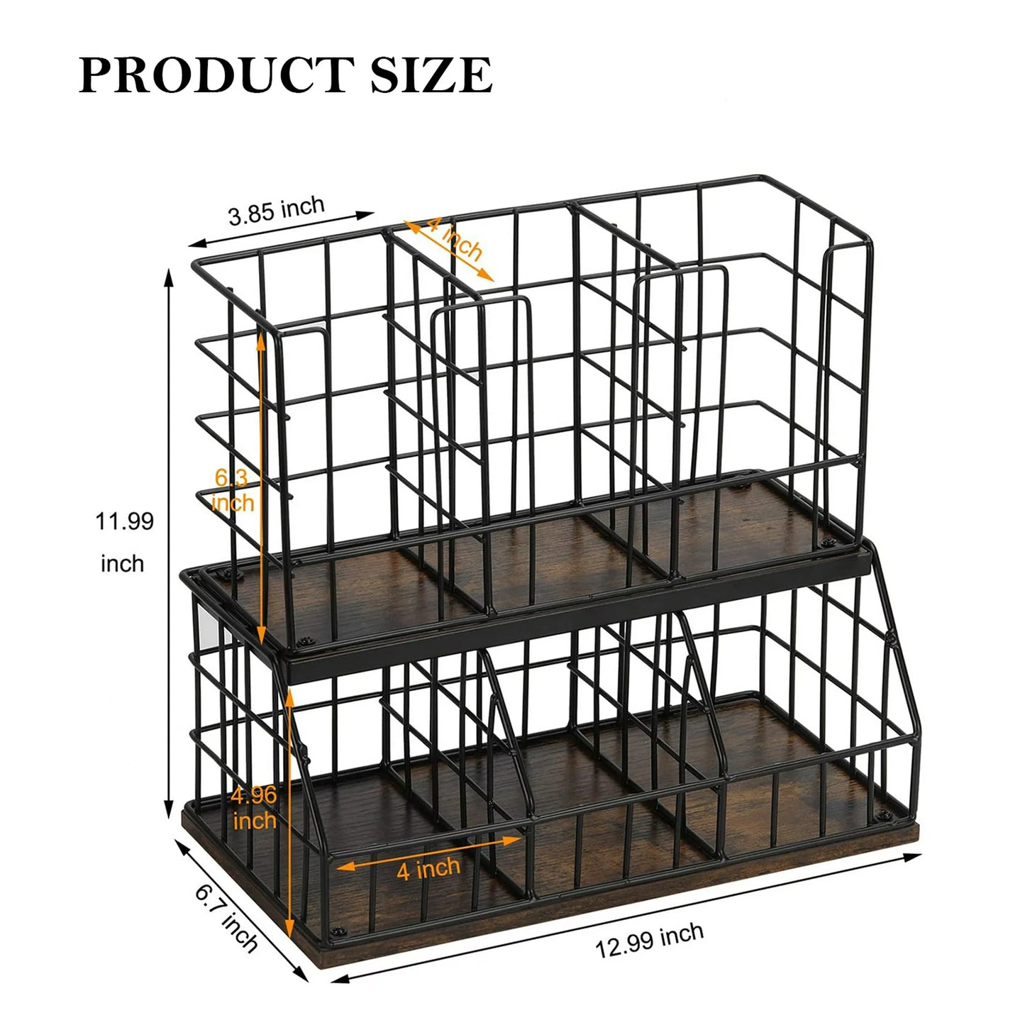 K Cup Organizer, Wooden Coffee Pod Holder, Coffee Pod Holder Is a Combination Of Wood And Iron