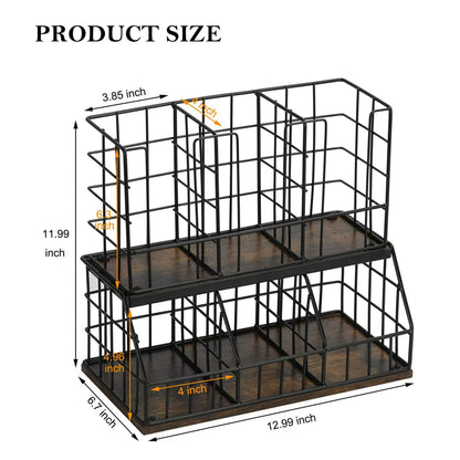 K Cup Organizer, Wooden Coffee Pod Holder, Coffee Pod Holder Is a Combination Of Wood And Iron