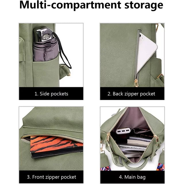 Fashion Backpack Purses for Women, College Backpacks Convertible Shoulder Satchel Handbags Travel Backpack, Multipurpose Zip Multiple Pockets Anti-Theft Waterproof Lightweight 12.6x 5.5x 13.4 inches
