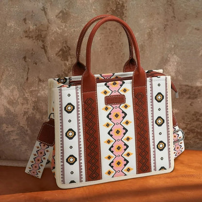 HONGLONG Western Handbag for Women,Vintage Women's Shoulder Bags Purse,Ladies Travel Tote Bags Boho Style-Beige