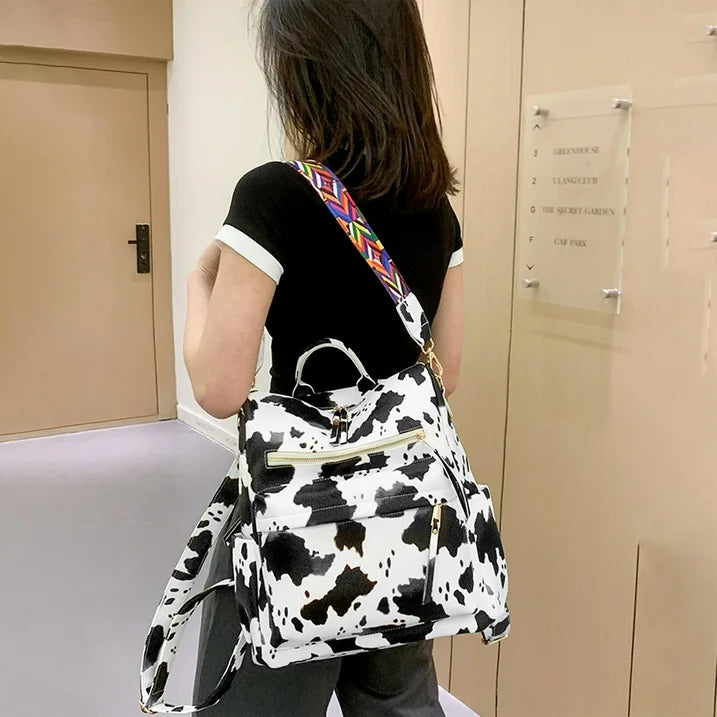 YOMYM PU Leather Backpack Purse for Women Fashion Multipurpose Design Handbag Ladies Shoulder Bags Travel Backpack