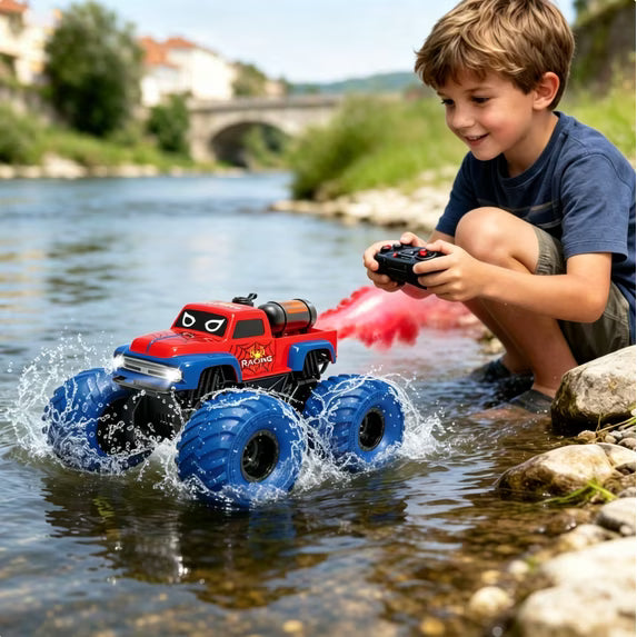 ZOGYMOZ 1:16 Waterproof Rc Car, Amphibious Remote Control Car, 4WD All Terrain Off-Road Monster Truck Toy for Kids Gifts Presents