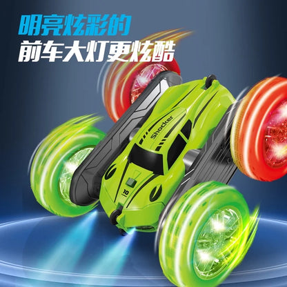 HNH Remote Control Car, RC Cars Toys for Kids Ages 4-12, 4WD Stunt Car with LED Lights & 360° Flips, 2.4GHz, 2 Batteries, Blue