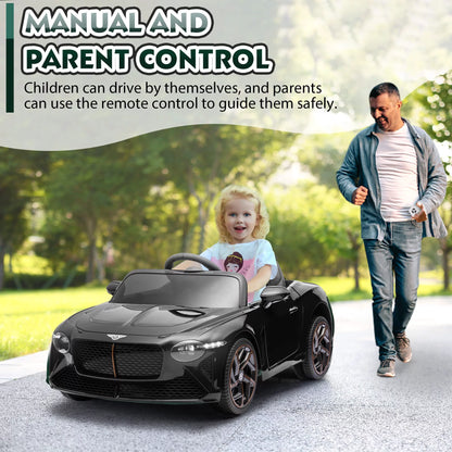 Ride on Toys for 3-4 Year Olds Boy Girl, Licensed Bentley 12 V Kids Ride on Car with Remote Control, Battery Powered Vehicles with LED Lights