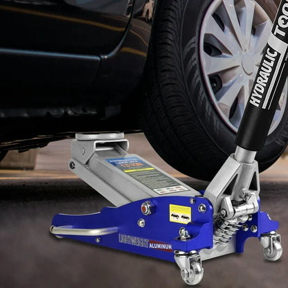 ELTPOWER Hydraulic Low Profile Aluminum and Steel Racing Floor Jack with Dual Piston Quick Lift Pump 1.5 Ton