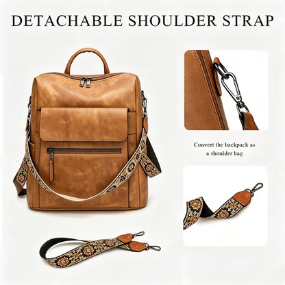 HONGLONG Backpack Purse for Women Travel Backpack PU Leather Ladies Handbag Designer Ladies Fashion Travel Shoulder Bags