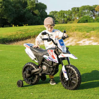 WERSEON Kids Motorcycle 12V, Licensed Aprilia RX125 Electric Ride on Motorbike for Toddlers with Training Wheels, Spring Suspension, Headlight, Music, Children Ages 3-6