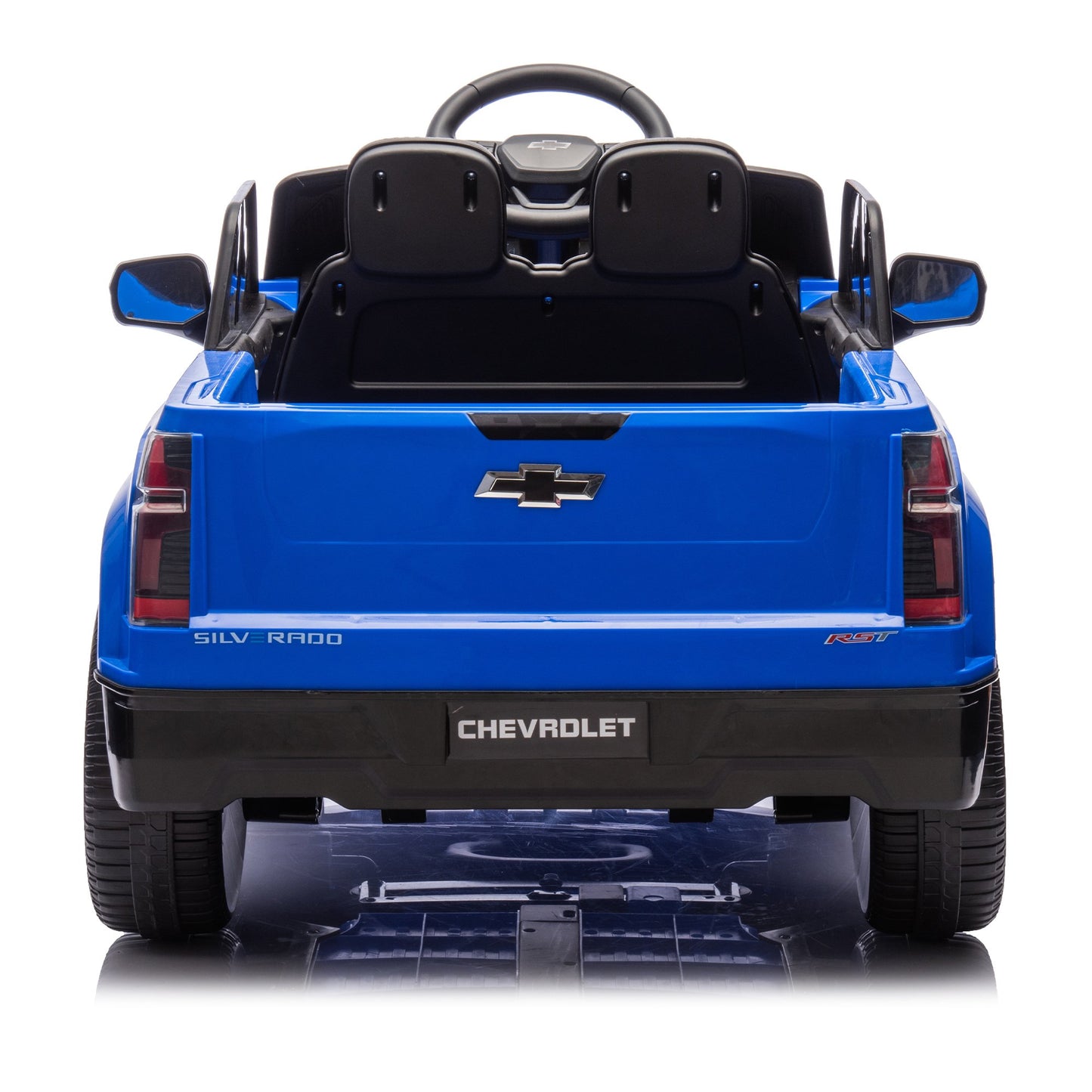 Licensed Chevrolet Silverado Electric Truck for Kids, 12V Ride on Car with Control, LED Lights, Bluetooth, Music,USB, Aged 2-6 Years,Blue