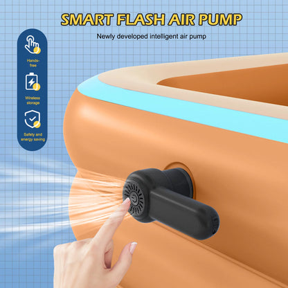 Inflatable Swim Pool - Family and Kids Inflatable Rectangular Pool,Above Ground Family Lounge Outdoor Pool