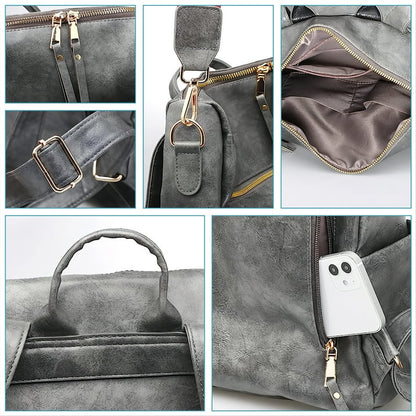 YOMYM Women Backpack Purse for Women Fashion Leather Designer Ladies Convertible School College Shoulder Bags with Colorful Strap
