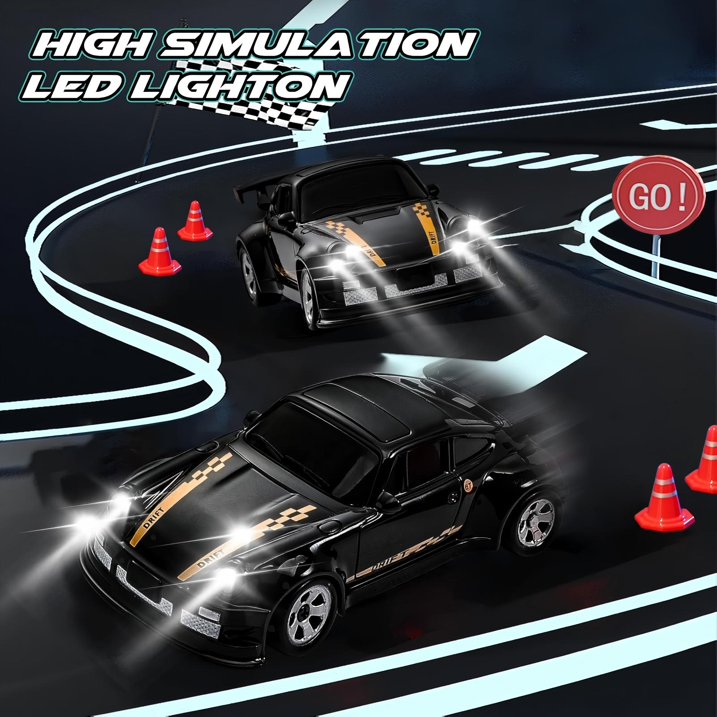 ZOGYMOZ Drift RC Car, Mini 2.4GHz 1:64 Scale 4WD High Speed Remote Control Cars, Racing Gift Boys Toys, Black