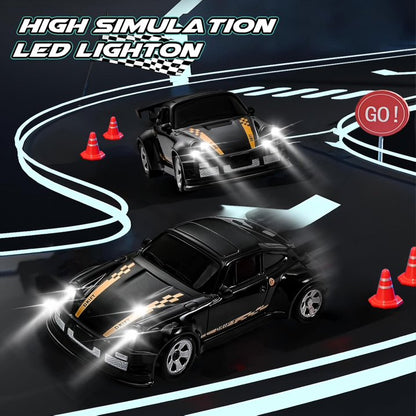 ZOGYMOZ Drift RC Car, Mini 2.4GHz 1:64 Scale 4WD High Speed Remote Control Cars, Racing Gift Boys Toys, Black