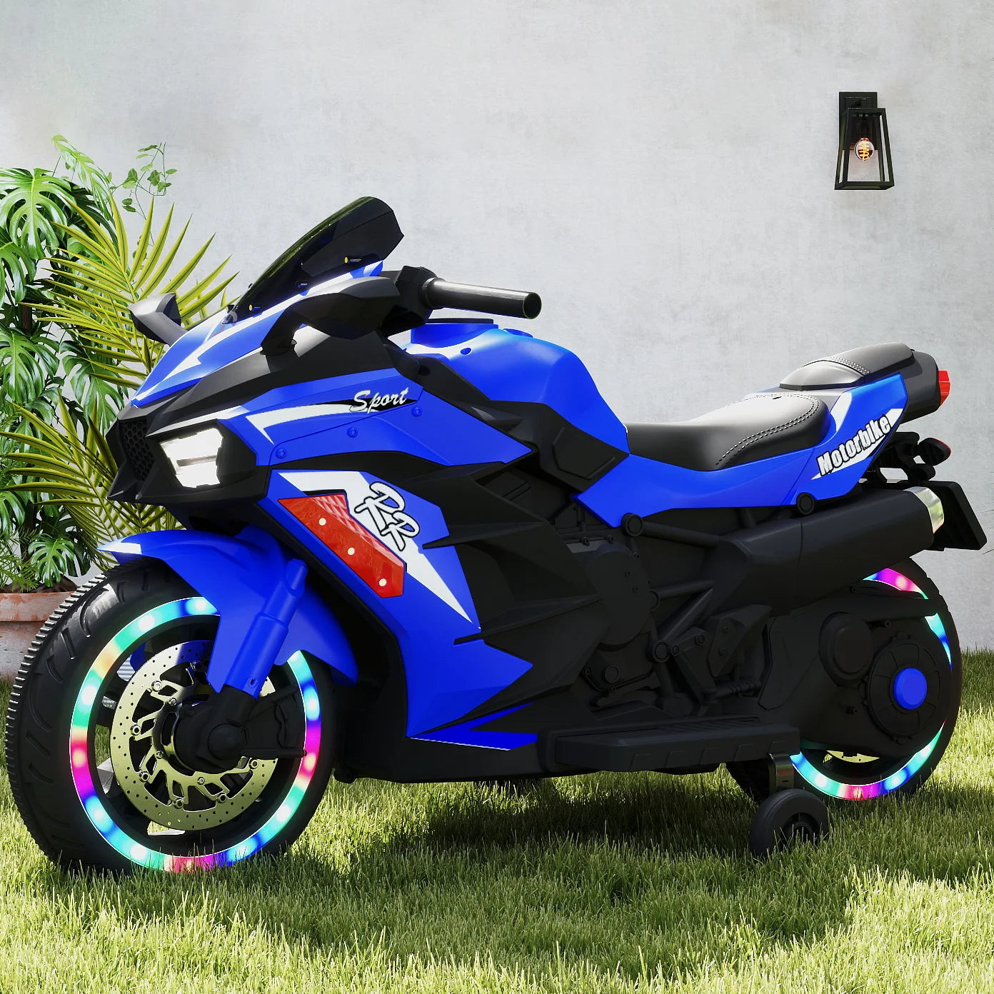 Zogymoz Motorcycle for Kids,12V Kids Motorcycle Ride on for 3-8 Years,Powered Ride-ons Toy Gift-Blue