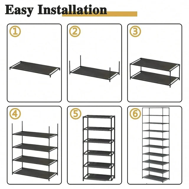 Techvida 10 Tiers Shoe Rack,Shoe Rack Storage Organizer,30 Pairs for Entryway,Shoe Stand Shoe Cabinet,Stand Shoe Cabinet Shoe Storage Organizer Black