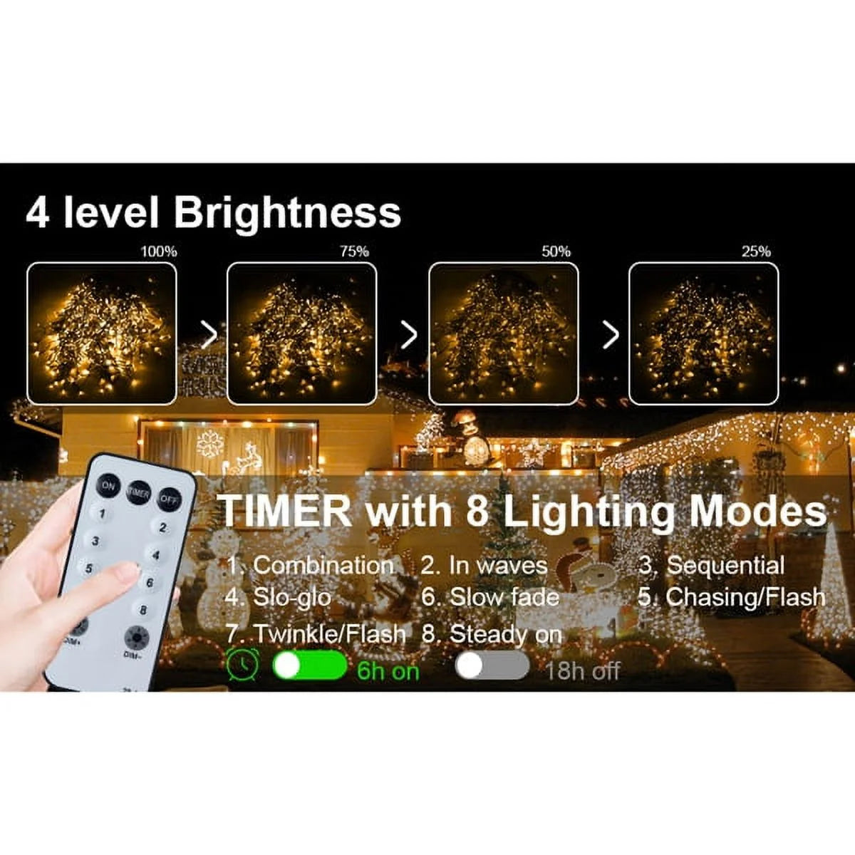 Cheelom Fairy String Party Decoration Lights Christmas Icicle Lights Outdoor Indoor 105ft 1000 Led 8 Modes with 50 Drops Plug In Waterproof Timer Memory Function Clearance Sales