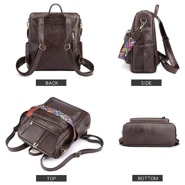 YOMYM Women Backpack Purse Fashion Travel Bag Multipurpose Designer Handbag Ladies Satchel PU Leather Shoulder Bags