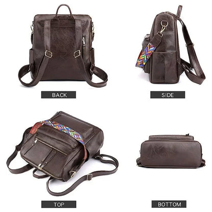 YOMYM Women Backpack Purse Fashion Travel Bag Multipurpose Designer Handbag Ladies Satchel PU Leather Shoulder Bags