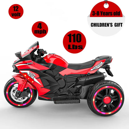 Zogymoz 12v Motorcycle for Kids, Electric Ride On Motorcycle for Kids,4MPH Speed,108*50*65 CM