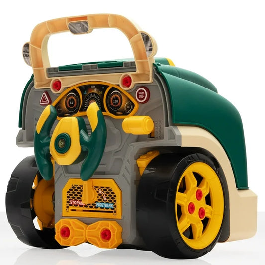 Werseon Kids Pretend Toy Set for 2-6 Years Old, 61 Pcs Educational Car Playset for Kids Gift, Green