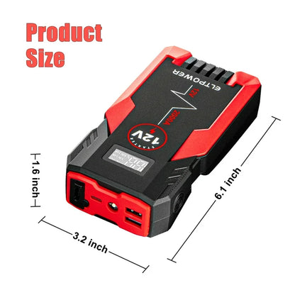 Bangben ET05 2000A Car Portable Jump Starter with Dual USB, 1 Pack, 9.8 x 4.1 x 5.3in